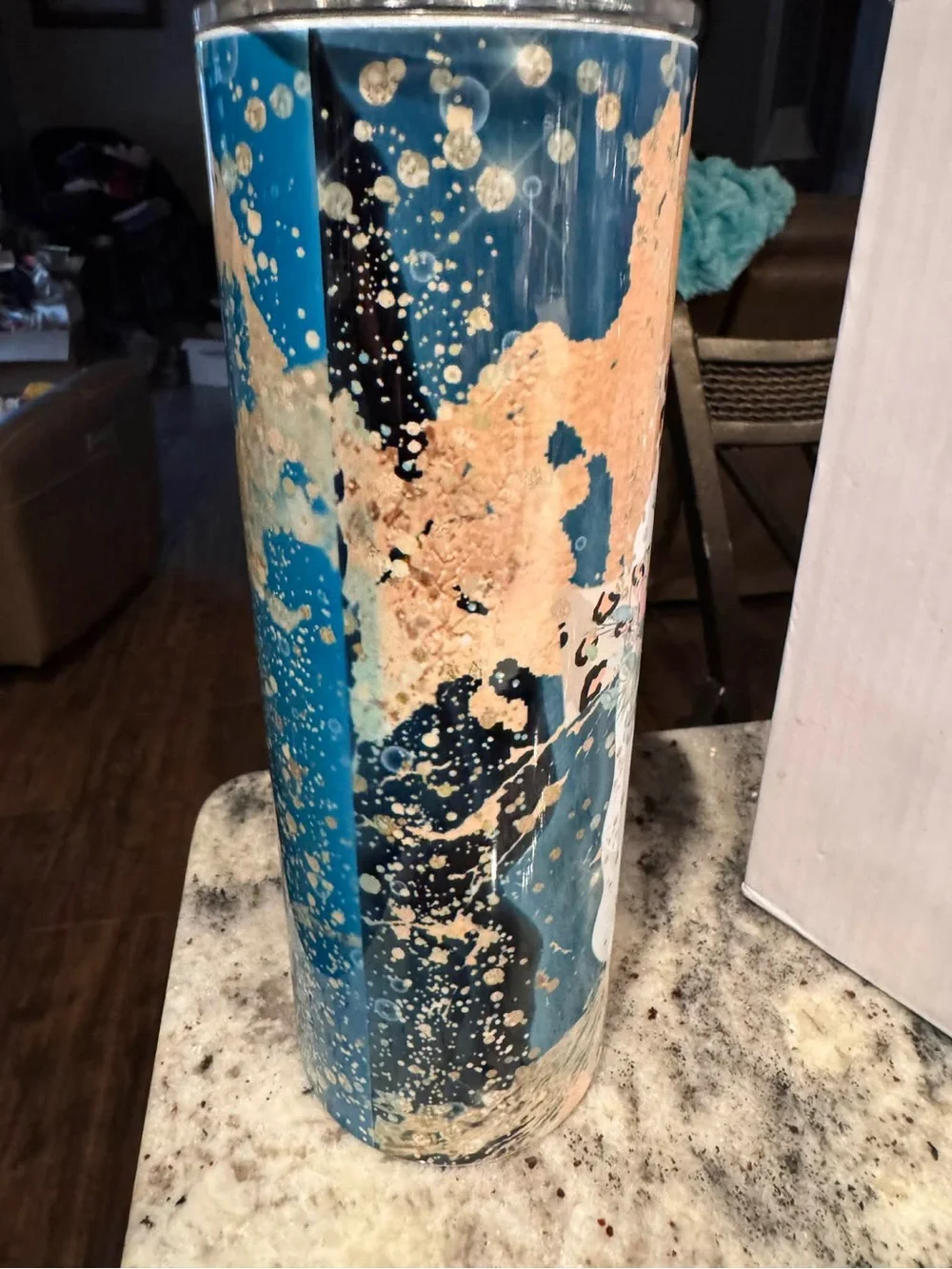 Christian Hand Crafted White and Gold Christian Scripture Travel Tumbler